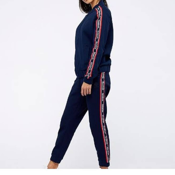 Reebok Womens Jacket & Pant Tracksuit Elastic Waist Logo Trim Size S Blue - Picture 1 of 11